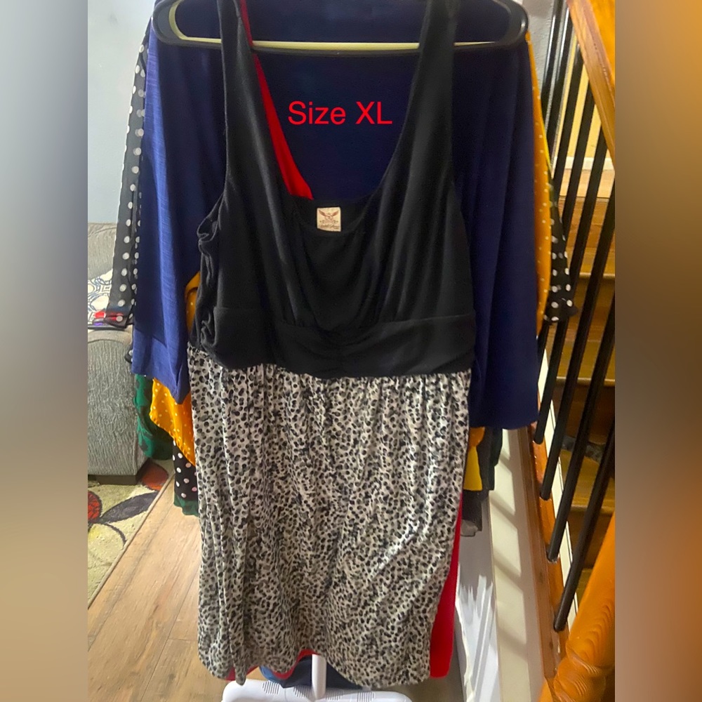 Black and leopard print dress size XL